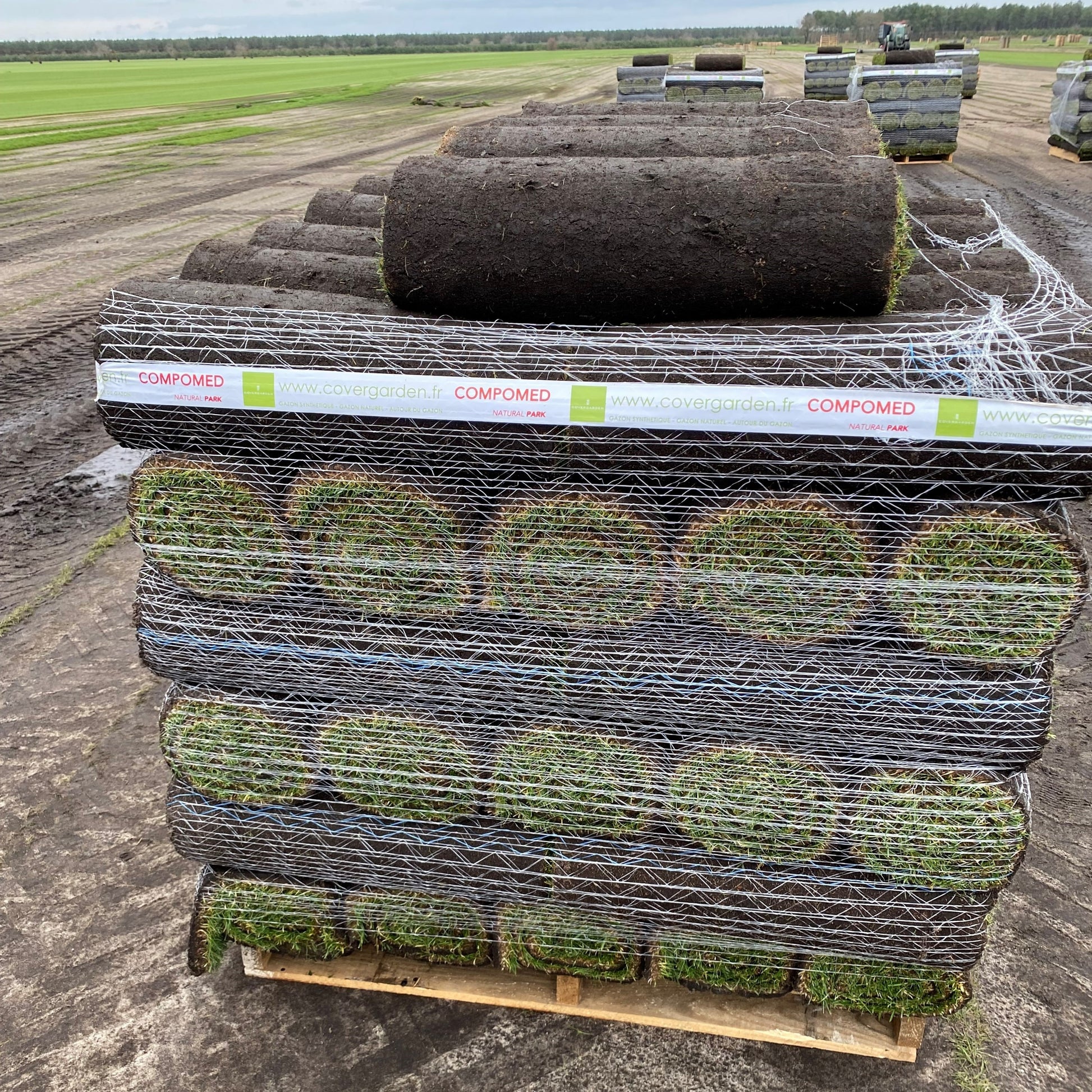 Rouleau de gazon naturel Natural Park Extrême partiellement déroulé